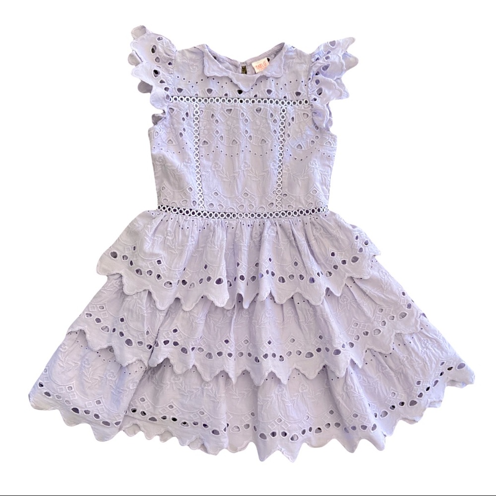 Girl’s MARLO Kids Lavender Cotton Eyelet Dress size 9-10